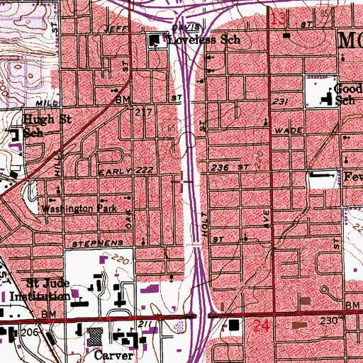 Topographic Map of Friendship Baptist Church, AL