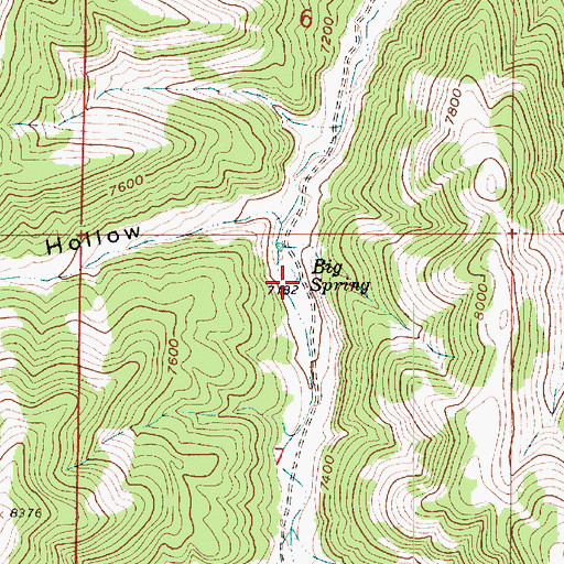 Topographic Map of Big Spring, UT