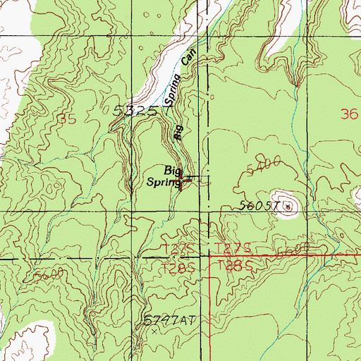Topographic Map of Big Spring, UT