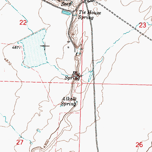 Topographic Map of Big Spring, UT