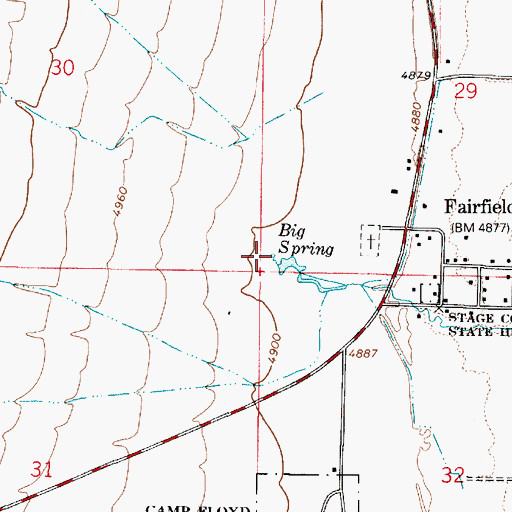 Topographic Map of Big Spring, UT