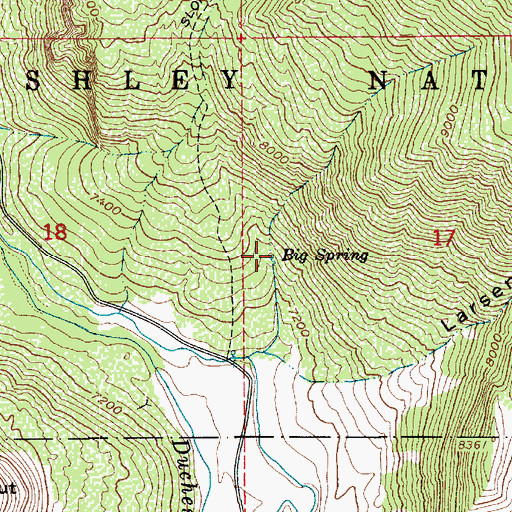 Topographic Map of Big Spring, UT