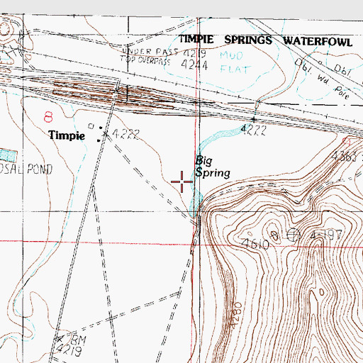 Topographic Map of Big Spring, UT