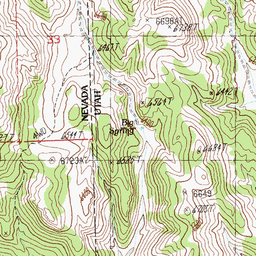 Topographic Map of Big Spring, UT
