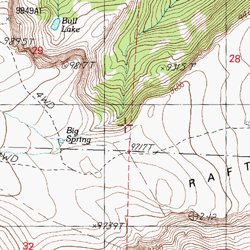 Topographic Map of Big Spring, UT