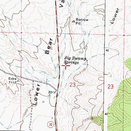 Topographic Map of Big Swamp Springs, UT