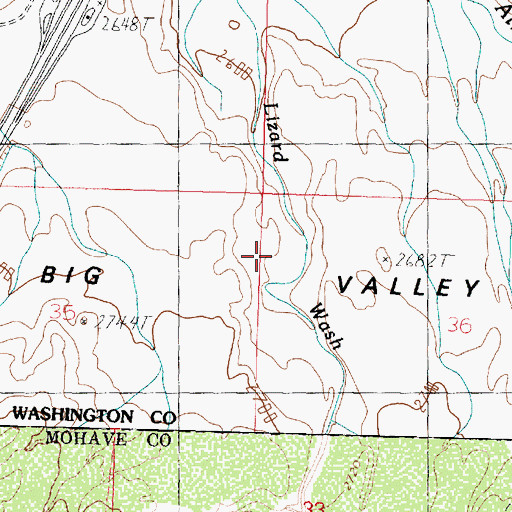 Topographic Map of Big Valley, UT