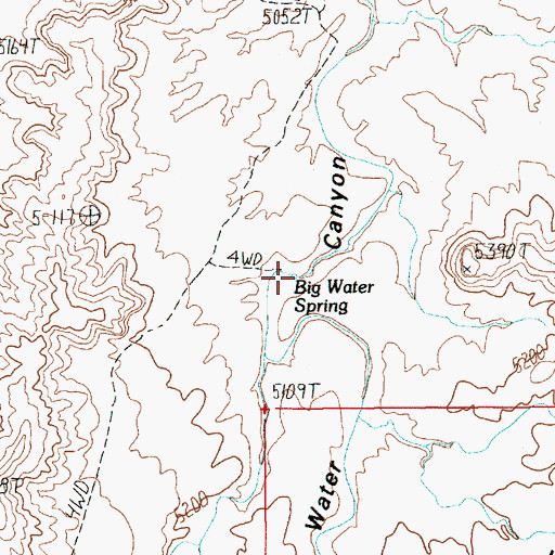 Topographic Map of Big Water Spring, UT