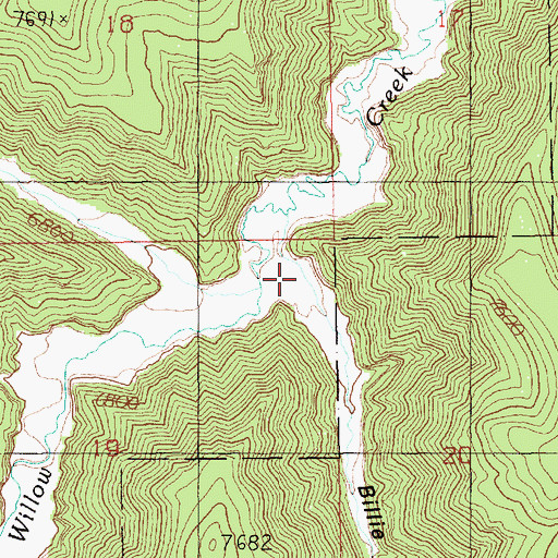 Topographic Map of Billie Brown Canyon, UT