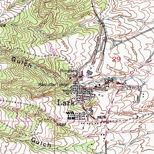 Topographic Map of Bingham Tunnel, UT