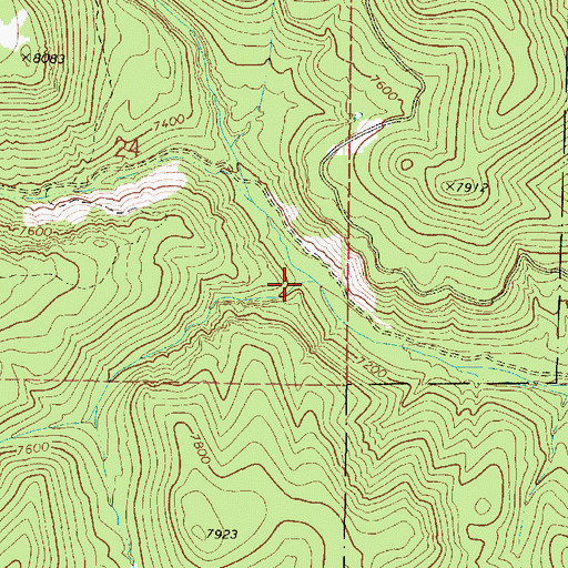 Topographic Map of Birch Creek, UT