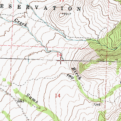 Topographic Map of Birch Creek, UT