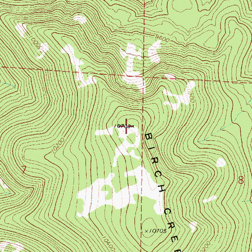 Topographic Map of Birch Creek Mountain, UT