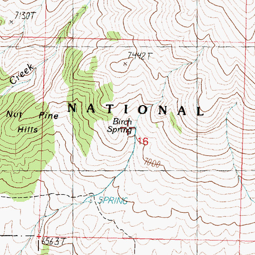 Topographic Map of Birch Spring, UT