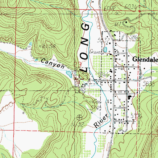 Topographic Map of Bishop Canyon, UT
