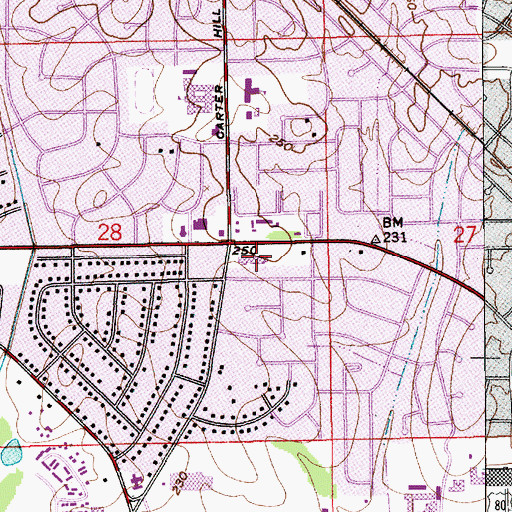 Topographic Map of Gay Meadows Shopping Center, AL