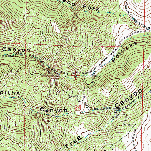 Topographic Map of Bishops Canyon, UT