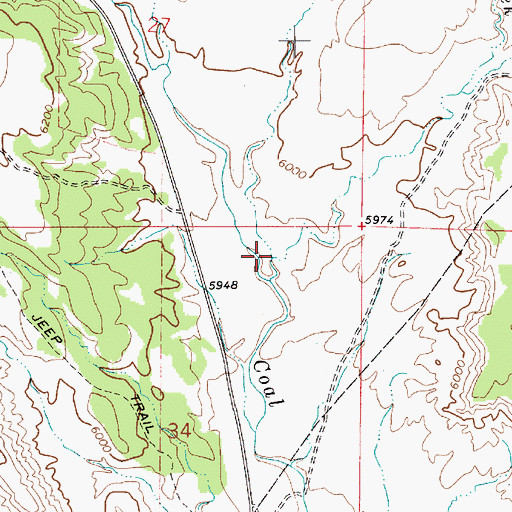 Topographic Map of Bitter Creek, UT
