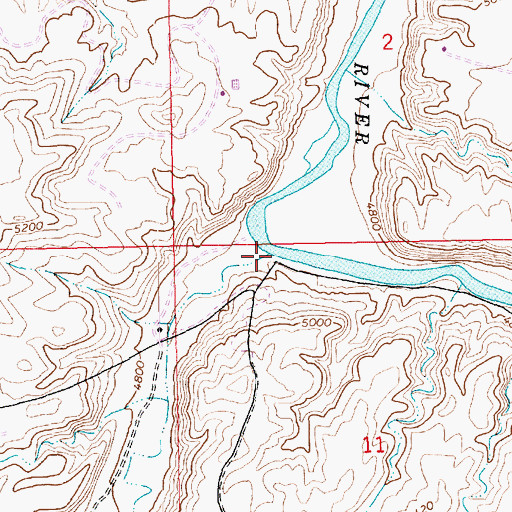 Topographic Map of Bitter Creek, UT