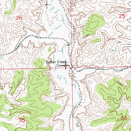 Topographic Map of Bitter Creek Corral, UT