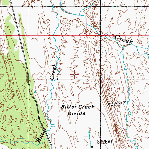 Topographic Map of Bitter Creek Divide, UT