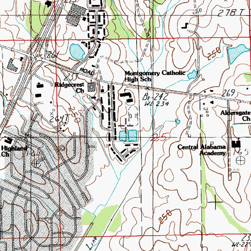 Topographic Map of Georgetown, AL
