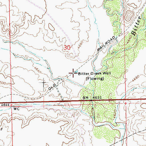Topographic Map of Bitter Creek Well, UT