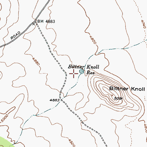 Topographic Map of Bittner Knoll Reservoir, UT