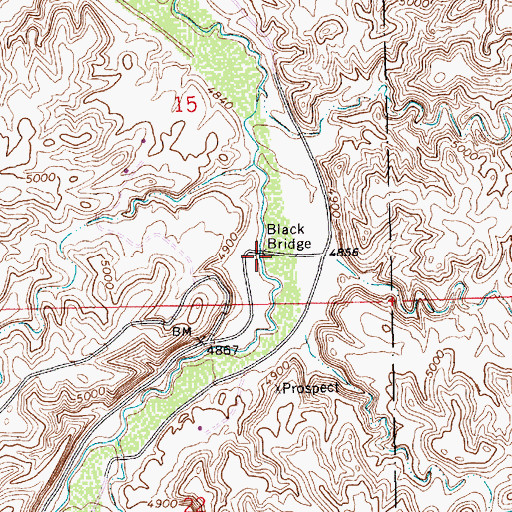 Topographic Map of Black Bridge, UT