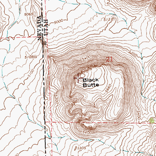 Topographic Map of Black Butte, UT