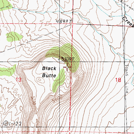 Topographic Map of Black Butte, UT