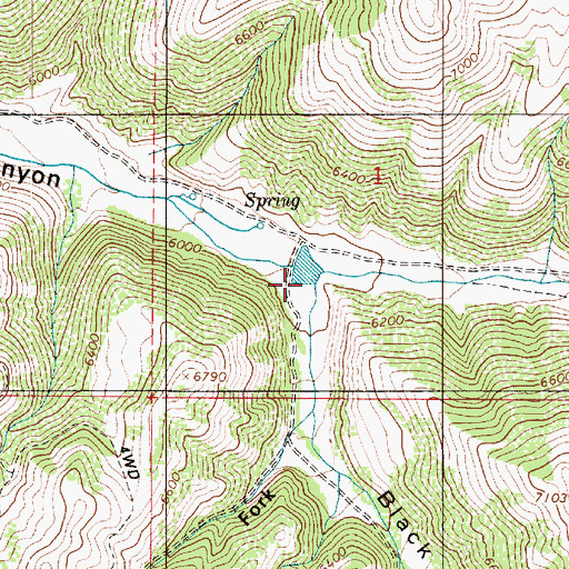 Topographic Map of Black Hawk Canyon, UT