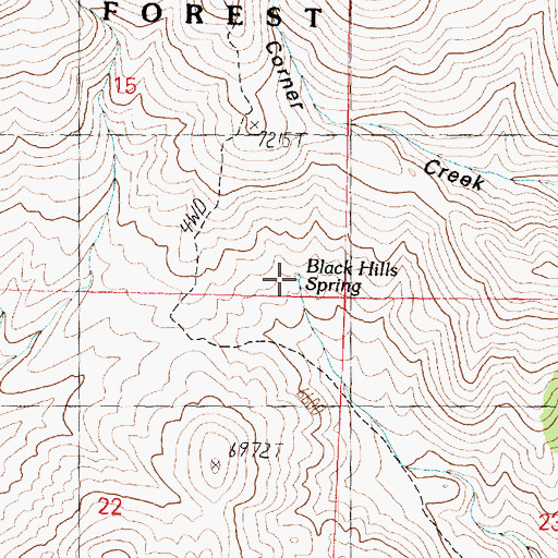 Topographic Map of Black Hills Spring, UT