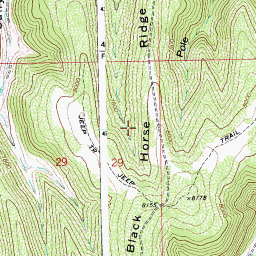 Topographic Map of Black Horse Ridge, UT
