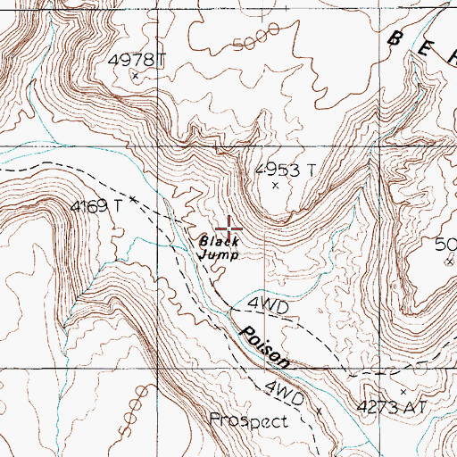 Topographic Map of Black Jump, UT