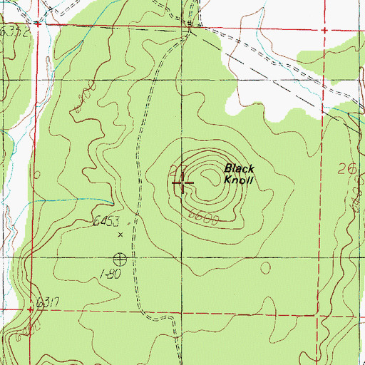 Topographic Map of Black Knoll, UT