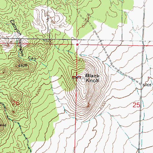 Topographic Map of Black Knoll, UT