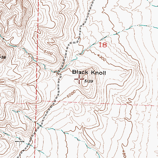 Topographic Map of Black Knoll, UT