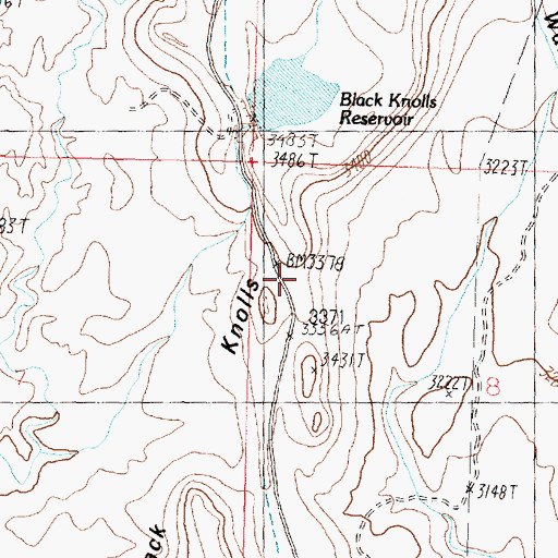 Topographic Map of Black Knolls, UT