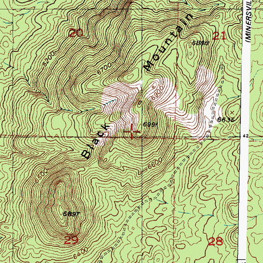 Topographic Map of Black Mountain, UT