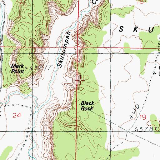 Topographic Map of Black Point, UT