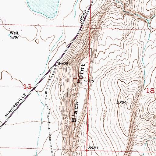 Topographic Map of Black Point, UT