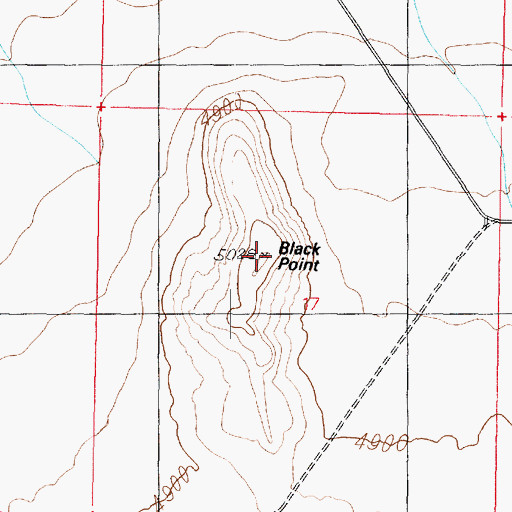 Topographic Map of Black Point, UT