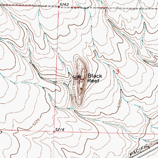 Topographic Map of Black Reef, UT