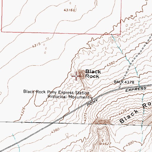 Topographic Map of Black Rock, UT