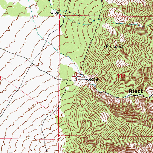 Topographic Map of Black Rock Canyon, UT