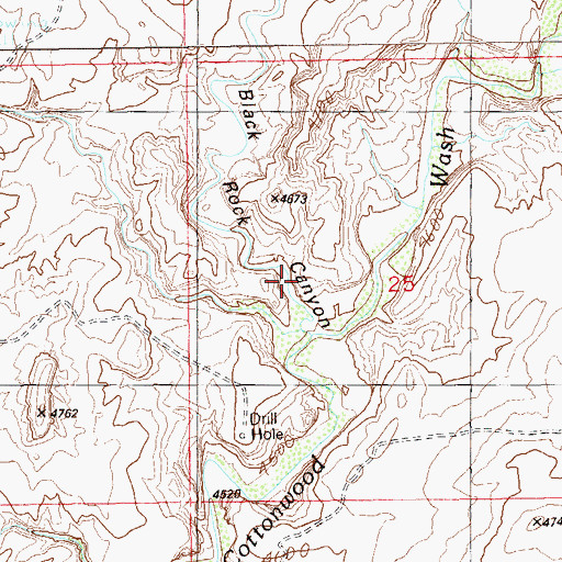 Topographic Map of Black Rock Canyon, UT