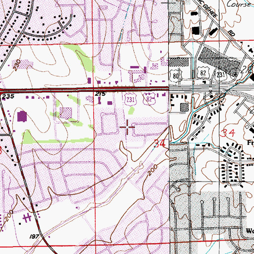 Topographic Map of Governors Estates, AL