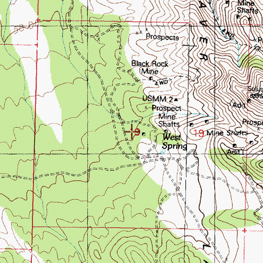 Topographic Map of Black Rock Mine, UT