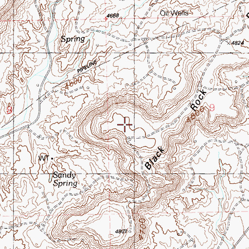 Topographic Map of Black Rock Point, UT